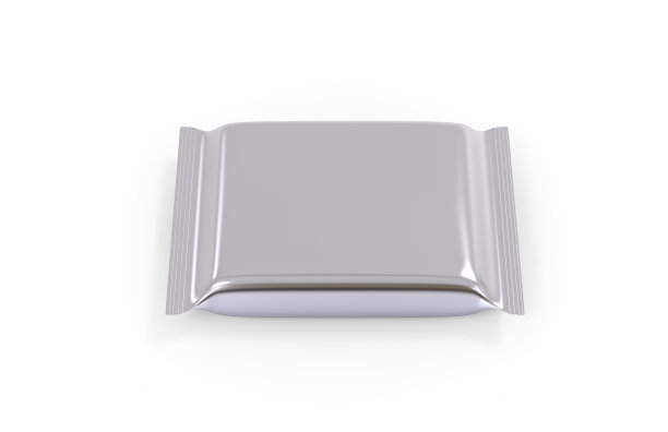 采购产品空白铝箔食品零食香袋袋包装薯条，咖啡，盐，糖，胡椒，香料，香袋，糖果和饼干。在孤立的白色背景上模拟模板，为您的设计做好准备，3D插图图片下载