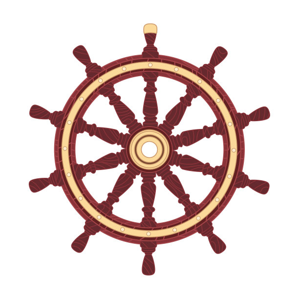 矢量船手轮，船轮掌舵图片下载