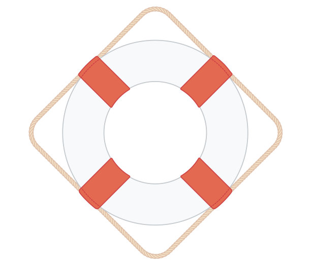 矢量平面轮廓救生圈，救生圈图标图片下载