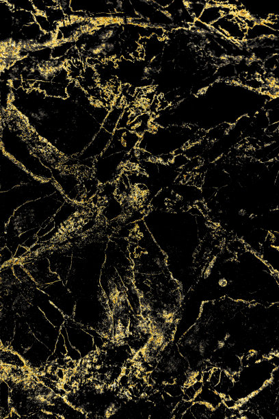 黑色大理石纹理与金色图案背景设计的封面或小册子，海报或现实的商业和设计艺术品。图片下载