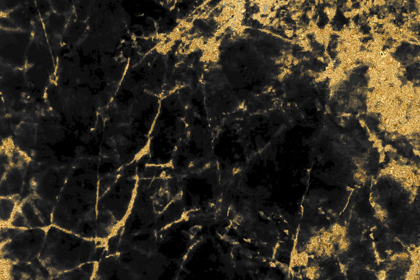 黑色大理石纹理与金色图案背景设计的封面或小册子，海报或现实的商业和设计艺术品。图片下载