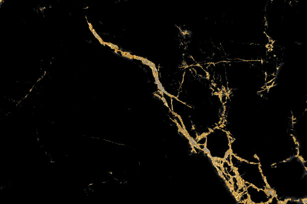 黑色大理石纹理与金色图案背景设计的封面或小册子，海报或现实的商业和设计艺术品。图片下载