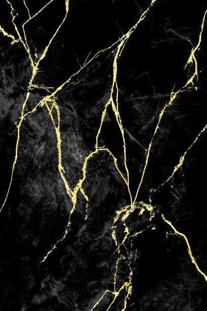 黑色大理石纹理与金色图案背景设计的封面或小册子，海报或现实的商业和设计艺术品。图片下载