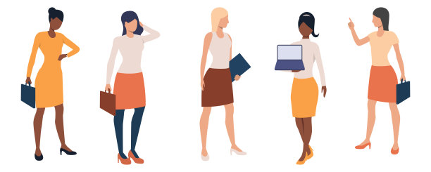 一群穿着正装的年轻女商人图片下载