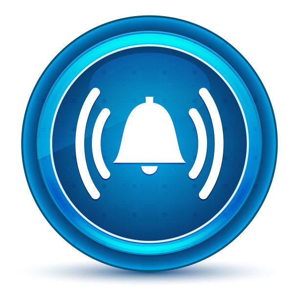 闹钟铃声图标眼球蓝色圆形按钮图片下载