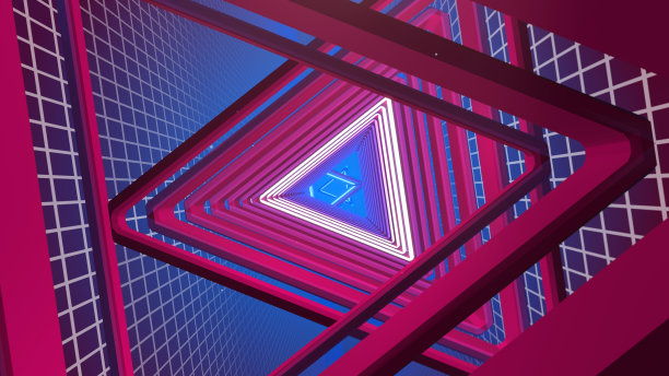 飞行隧道三角形灯光复古17图片下载