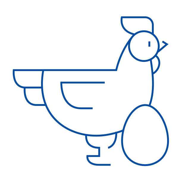 鸡蛋线图标概念。鸡与蛋平面矢量符号、符号、轮廓插图。图片下载