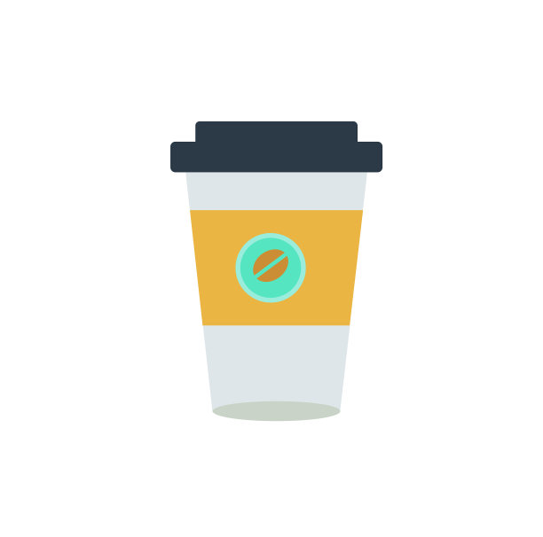 咖啡杯与咖啡豆的标志。图片下载