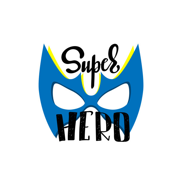 超级英雄。印刷标语印刷与面具图片下载