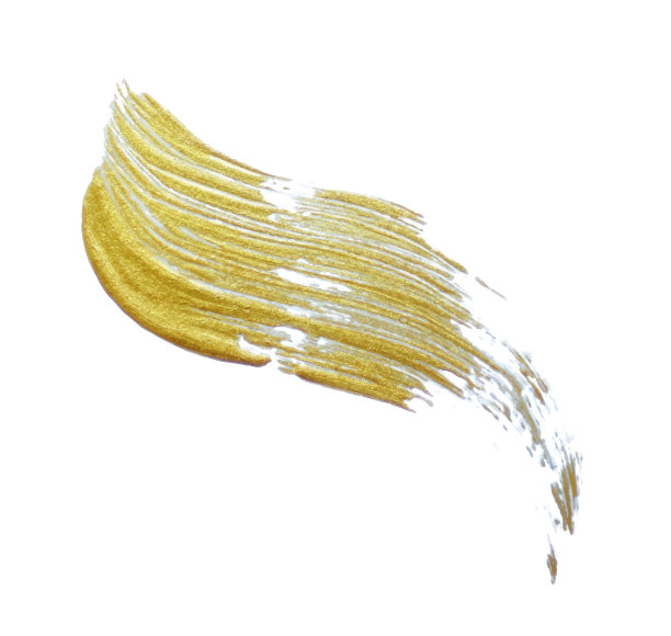 现实的金色闪光油漆刷。图片下载