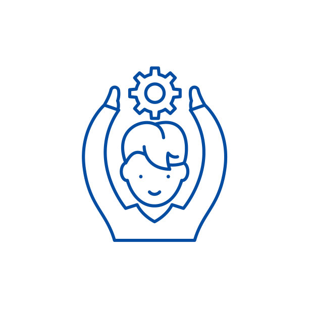 员工潜力线图标概念。员工潜在的平面矢量符号、符号、轮廓插图。图片下载