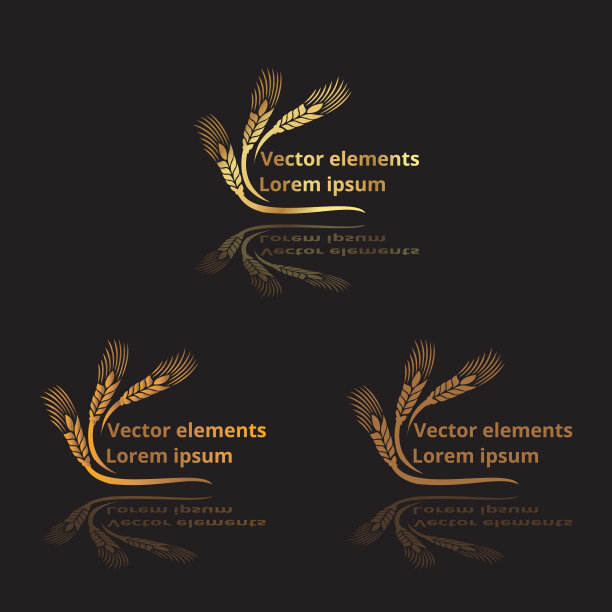 小麦麦穗、燕麦或大麦矢量标志图片下载