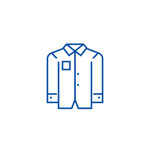 商务男士衬衫线图标概念。商务男士衬衫平面矢量符号，标志，轮廓插图。图片下载
