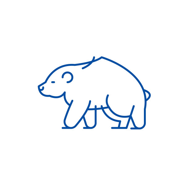 棕熊线图标概念。棕熊平面矢量符号、符号、轮廓插图。图片下载