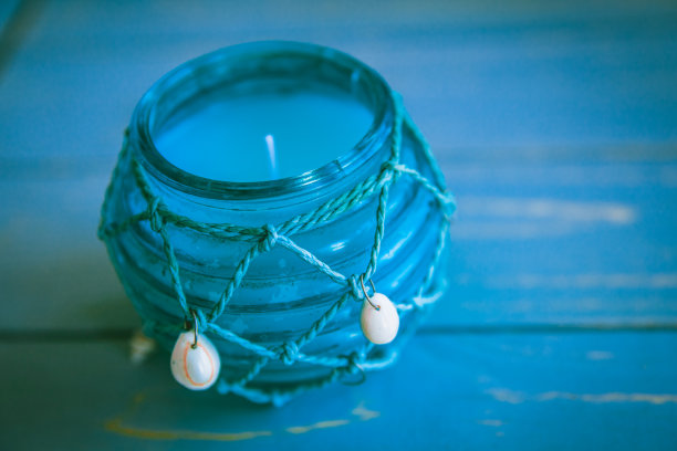 蓝色蜡烛海主题图片下载