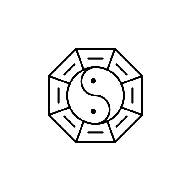 魔术标志阴阳轮廓图标。符号和符号可以用于网页，标志，手机应用程序，UI，用户体验图片下载