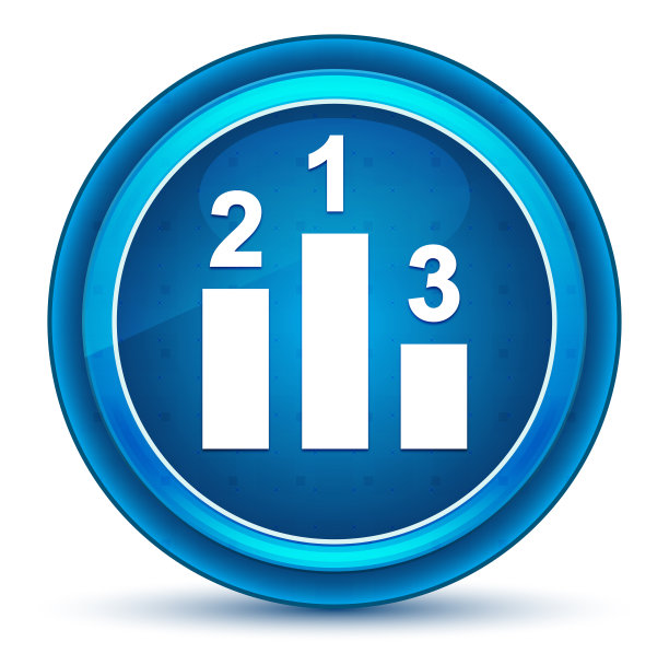 领奖台图标眼球蓝色圆形按钮图片下载