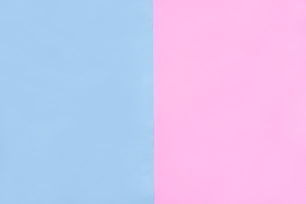 美丽的粉色和蓝色粉彩纸纹理，空扁。流行可爱的颜色，最小的图案或背景概念。抽象浅蓝色和粉色软纸背景与顶视图，复制空间。图片下载