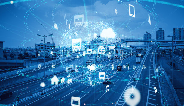 运输概念的技术。交通控制系统。物联网。移动性是一种服务。图片下载