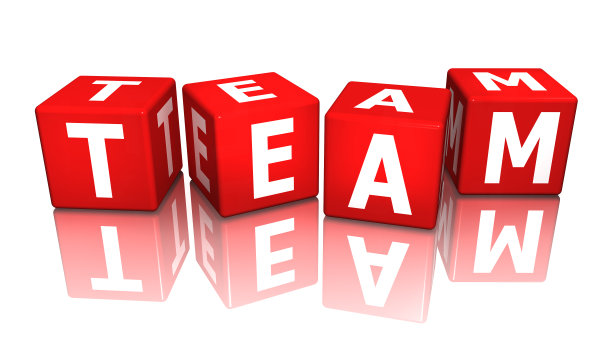 立方体团队红色3d渲染图片下载