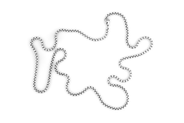 银链项链，孤立在白色背景图片下载