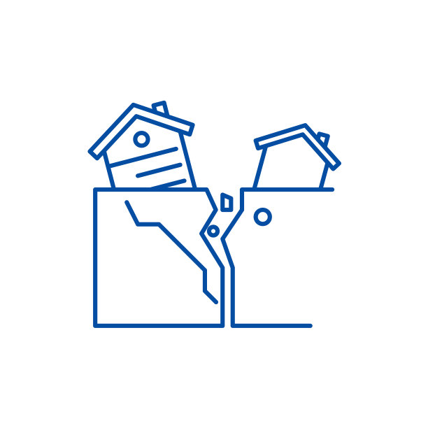 自然灾害线图标概念。自然灾害平面矢量符号、符号、大纲说明。图片下载