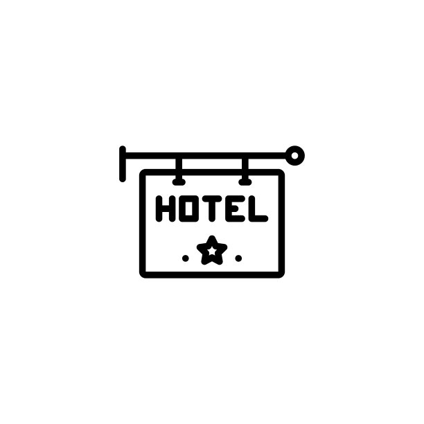 酒店标志，黑色轮廓风格图标图片下载