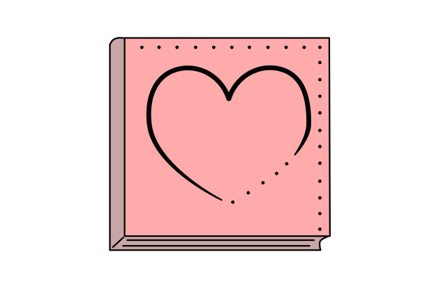 书与心，象征爱情，故事浪漫图片下载