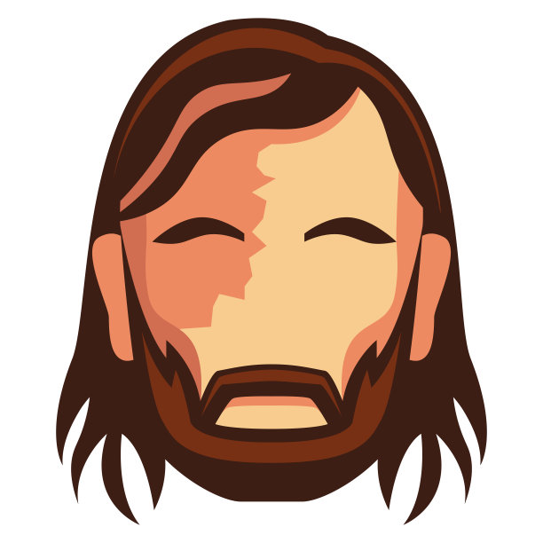 卡通野蛮人的头孤立在白色背景图片下载