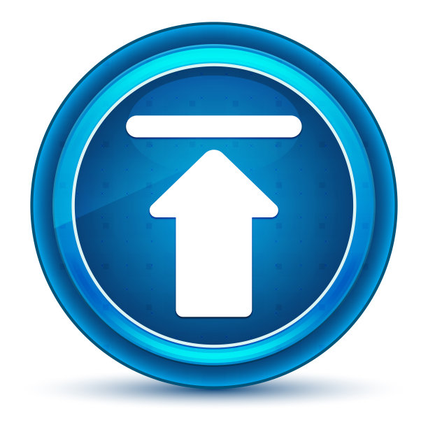 上传图标眼球蓝色圆形按钮图片下载