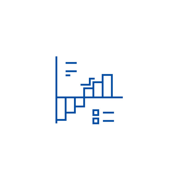 上下图表线图标概念。上下图表平面矢量符号、符号、轮廓说明。图片下载