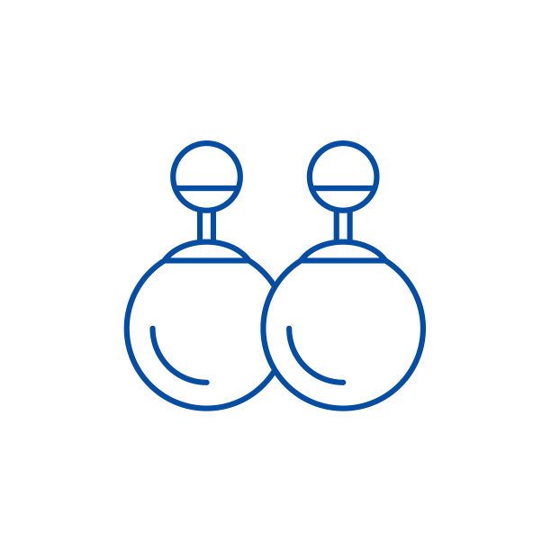 耳环线条图标概念。耳环平面矢量符号，符号，轮廓插图。图片下载