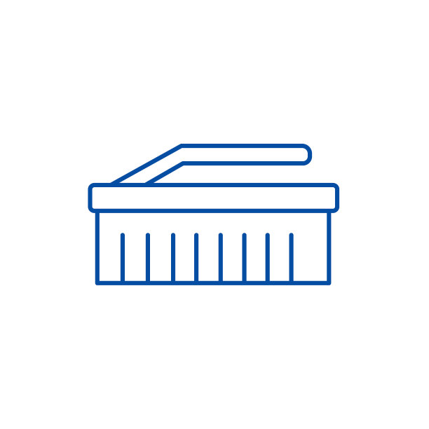 清洁刷线图标概念。清洁刷平矢量符号、符号、轮廓插图。图片下载