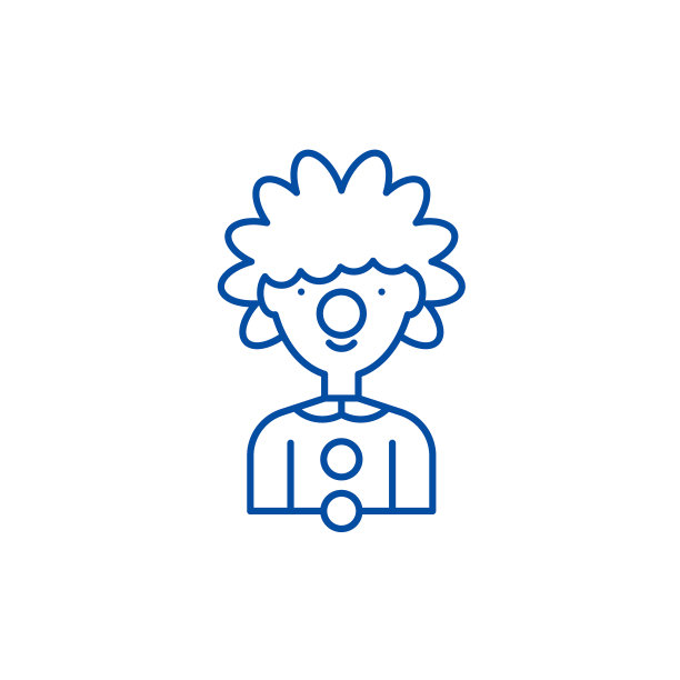 小丑线图标概念。小丑平面矢量符号，符号，轮廓插图。图片下载