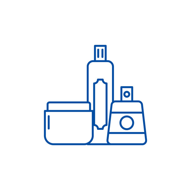 化妆品店系列图标概念。化妆品店平面矢量符号、标志、大纲插图。图片下载