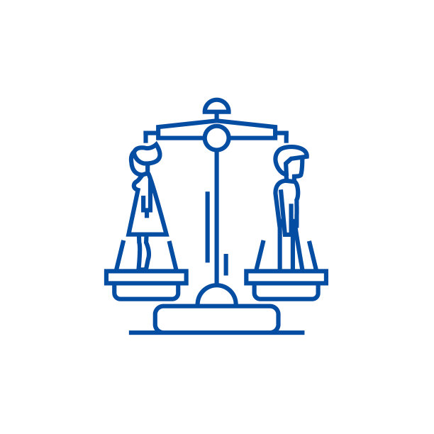 离婚，男人对女人行图标概念。离婚，男人对女人平面矢量符号，符号，轮廓插图。图片下载