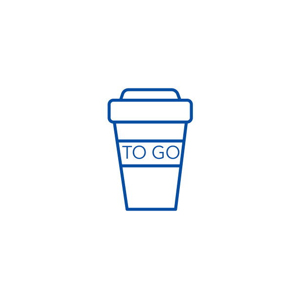 咖啡去杯线图标概念。咖啡去杯平矢量符号、符号、轮廓插图。图片下载