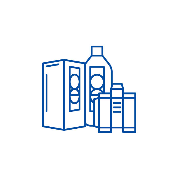 食品篮子线性图标概念。食品篮子扁平矢量符号，标志，轮廓插图。图片下载