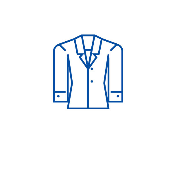 正式的夹克线条图标概念。正式外套平面矢量符号、符号、轮廓插图。图片下载