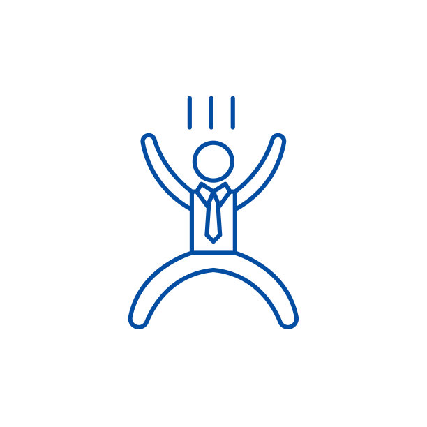 快乐人线图标概念。快乐人平面矢量符号、符号、轮廓插图。图片下载