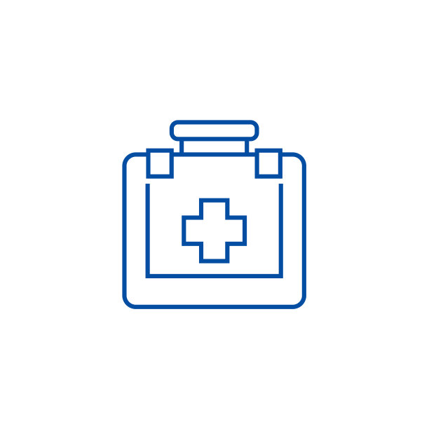 急救线图标概念。急救平面矢量符号、标志、大纲插图。图片下载