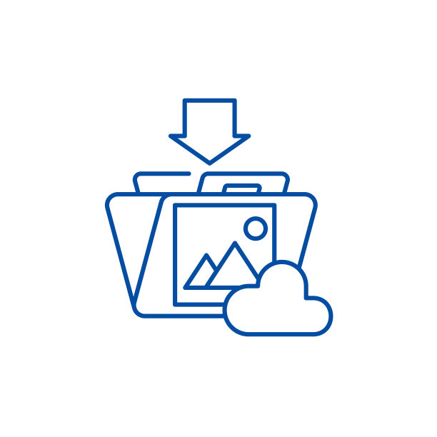 文件上传行图标概念。文件上传平面矢量符号、符号、大纲插图。图片下载