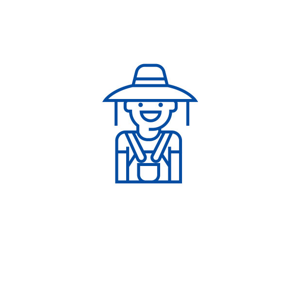 园丁女线图标概念。园丁女平面矢量符号，符号，轮廓插图。图片下载