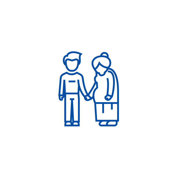 奶奶关怀线图标概念。奶奶关怀平矢量符号、符号、轮廓插图。图片下载