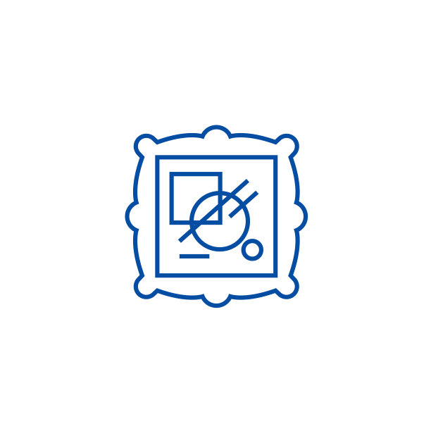 美术线图标概念。美术平面矢量符号、符号、轮廓插图。图片下载