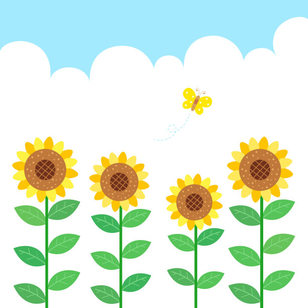 向日葵与蝴蝶图片下载