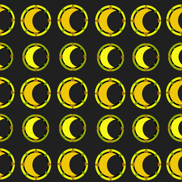 黄月无缝图案图片下载