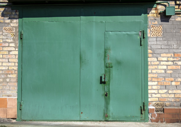 旧金属仓库门，机库，高分辨率照片图片下载
