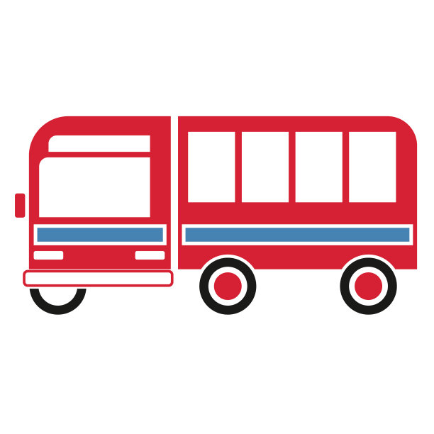 巴士简单艺术几何插图图片下载