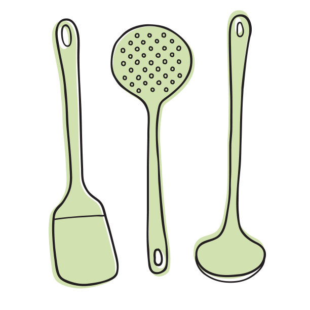 厨房用具手绘插图图片下载